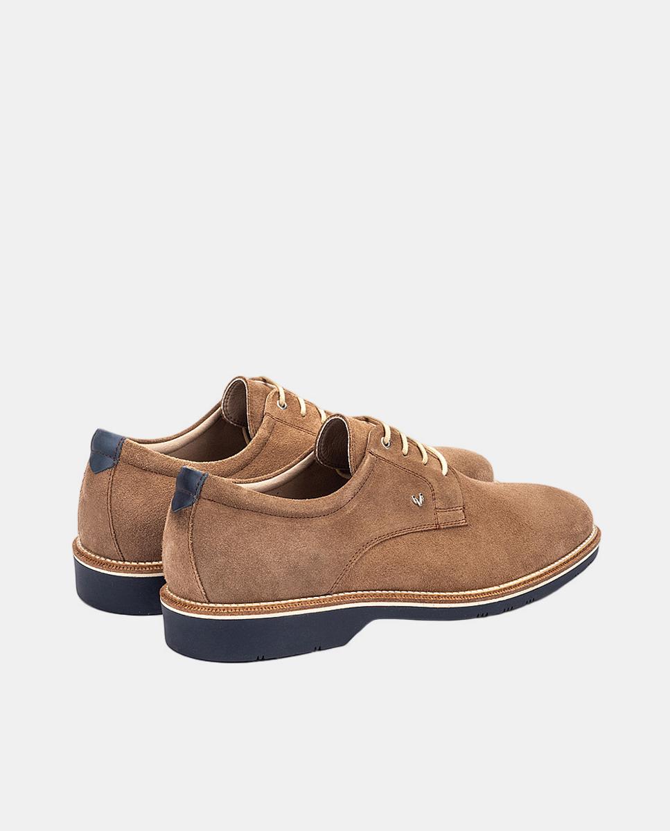 Sapatos de Atacadores e Bluchers em Pele - Castanho Castanho-claro-3