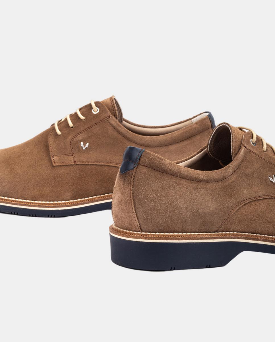 Sapatos de Atacadores e Bluchers em Pele - Castanho Castanho-claro-4