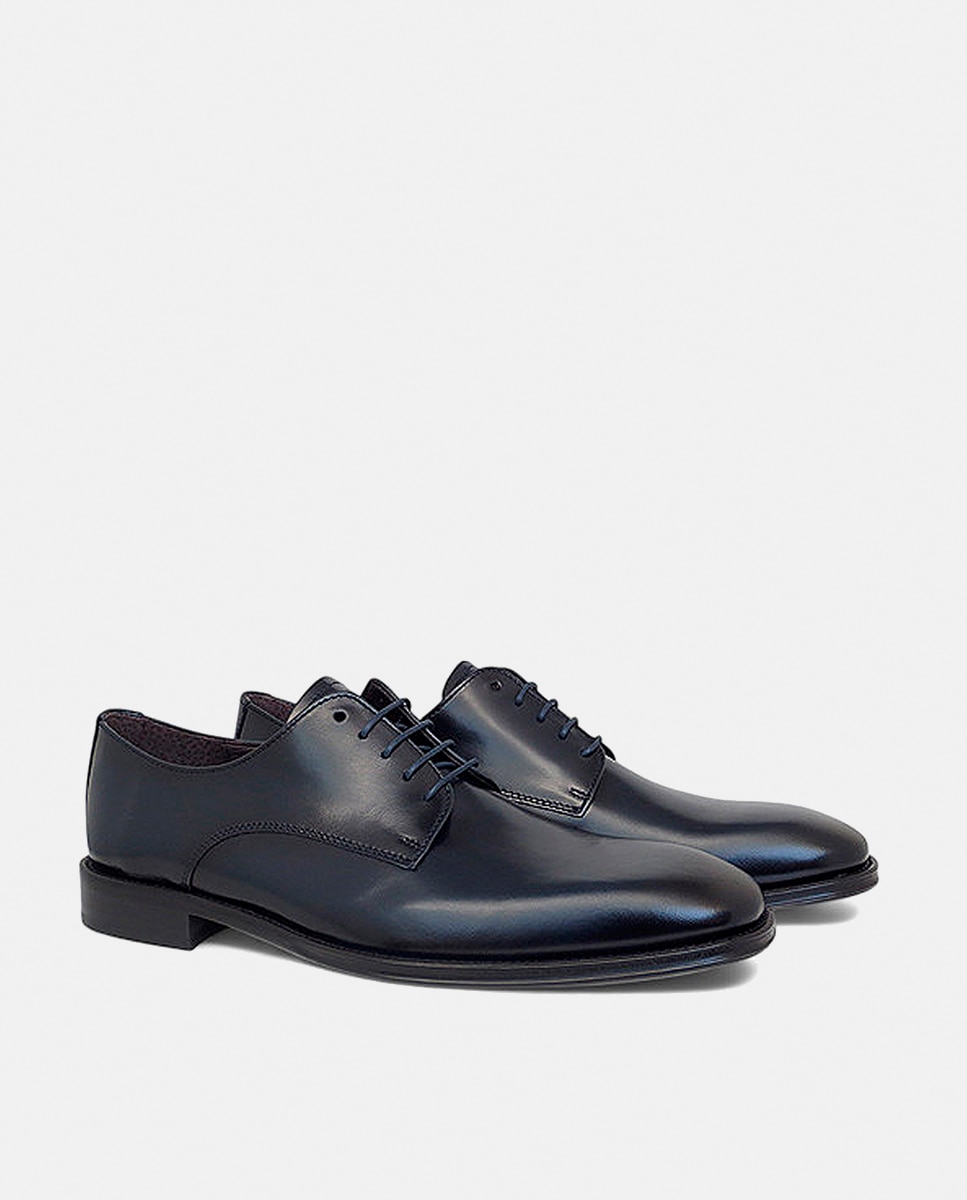 Sapatos Blutcher em Pele Azul-escuro-2
