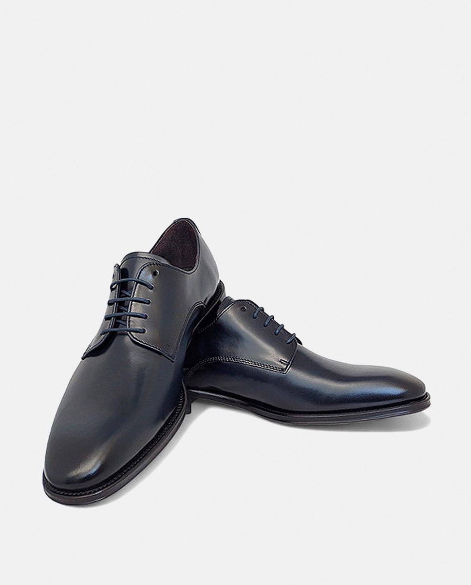 Sapatos Blutcher em Pele Azul-escuro-3