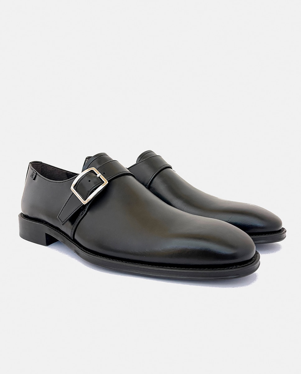 Sapatos de Fivela em Pele Preto-2