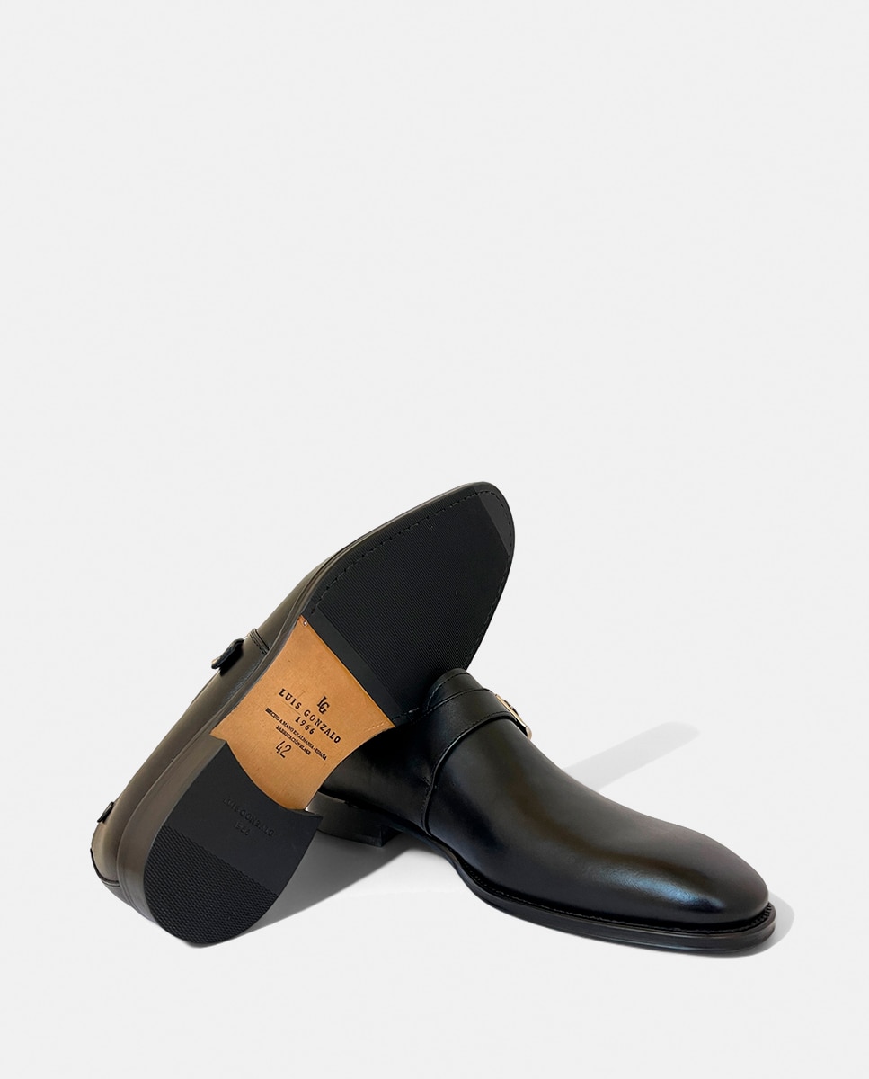 Sapatos em Pele com Fivela Preto-3