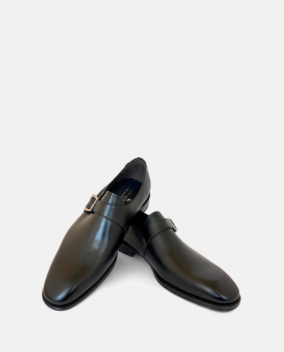 Sapatos em Pele com Fivela Preto-4