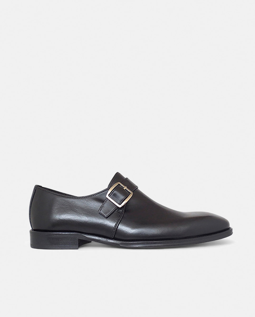Sapatos em Pele com Fivela Preto-6