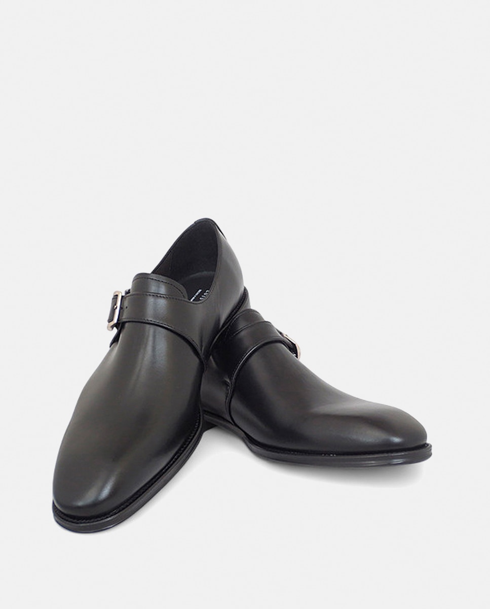 Sapatos em Pele com Fivela Preto-8