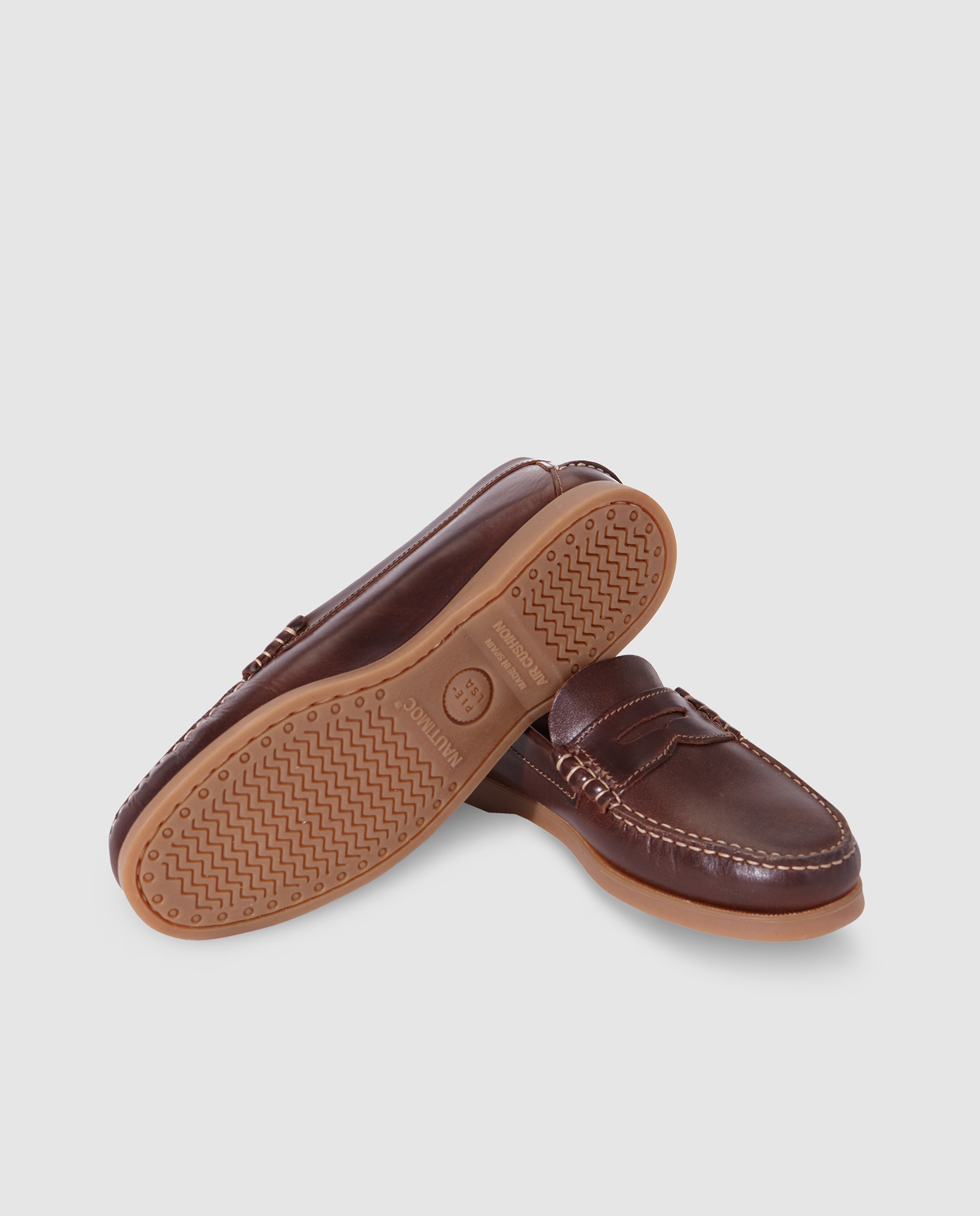Mocassins de homem Pielsa em pele castanhos Castanho-2