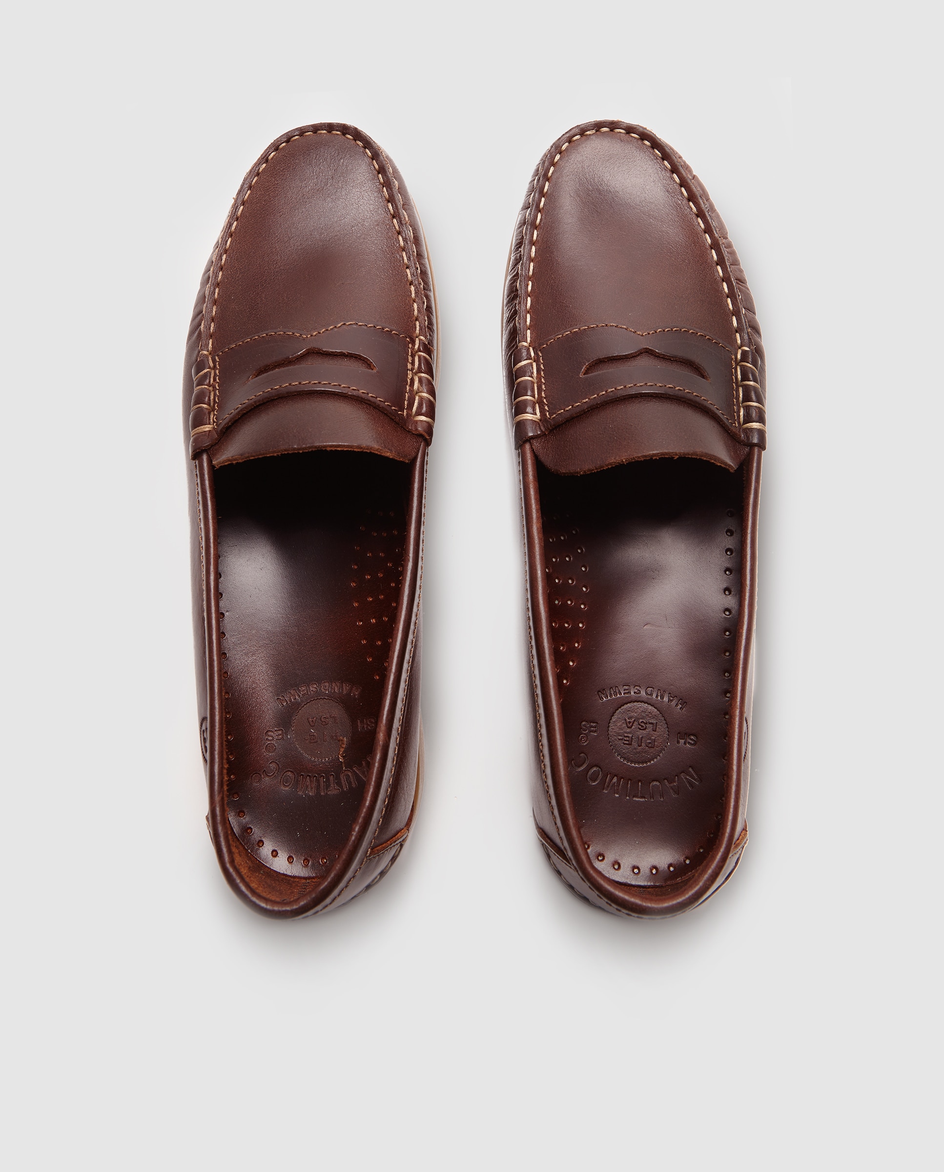 Mocassins de homem Pielsa em pele castanhos Castanho-4