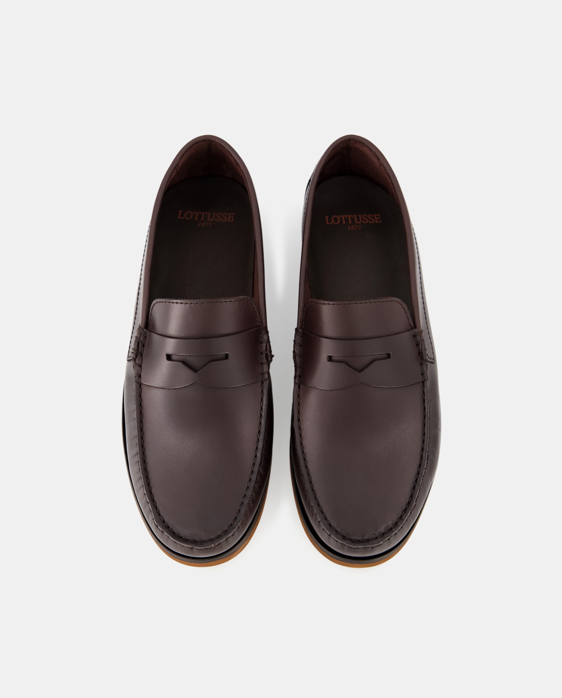 Mocassins com Bordão, Adorno de Travessão e em Pele Castanho-4