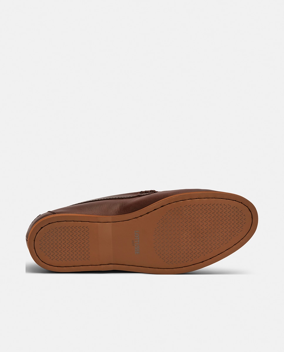 Mocassins com Bordão, Adorno de Travessão e em Pele Castanho-10