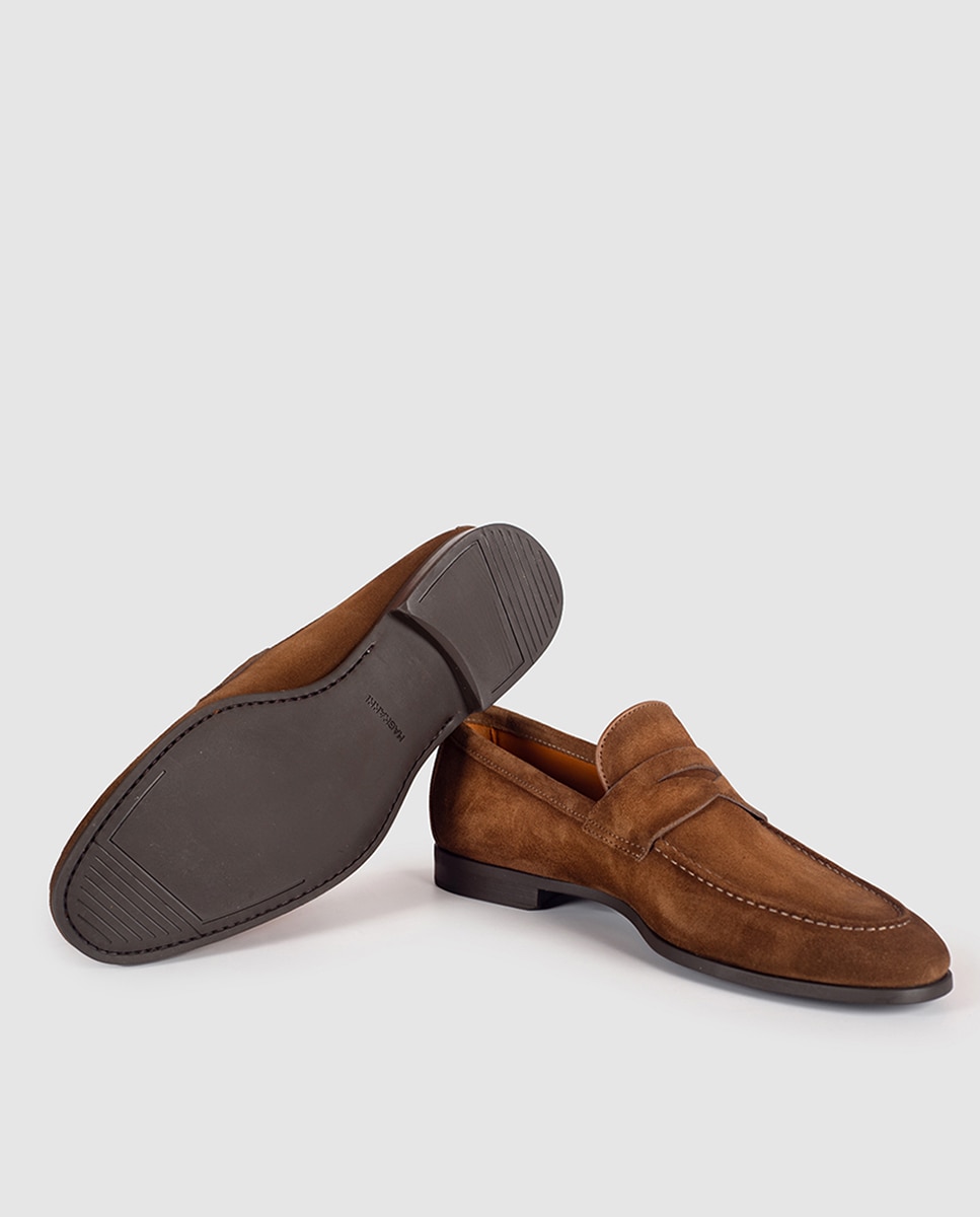 Mocassins de Camurça com Travessão Castanho-escuro-4