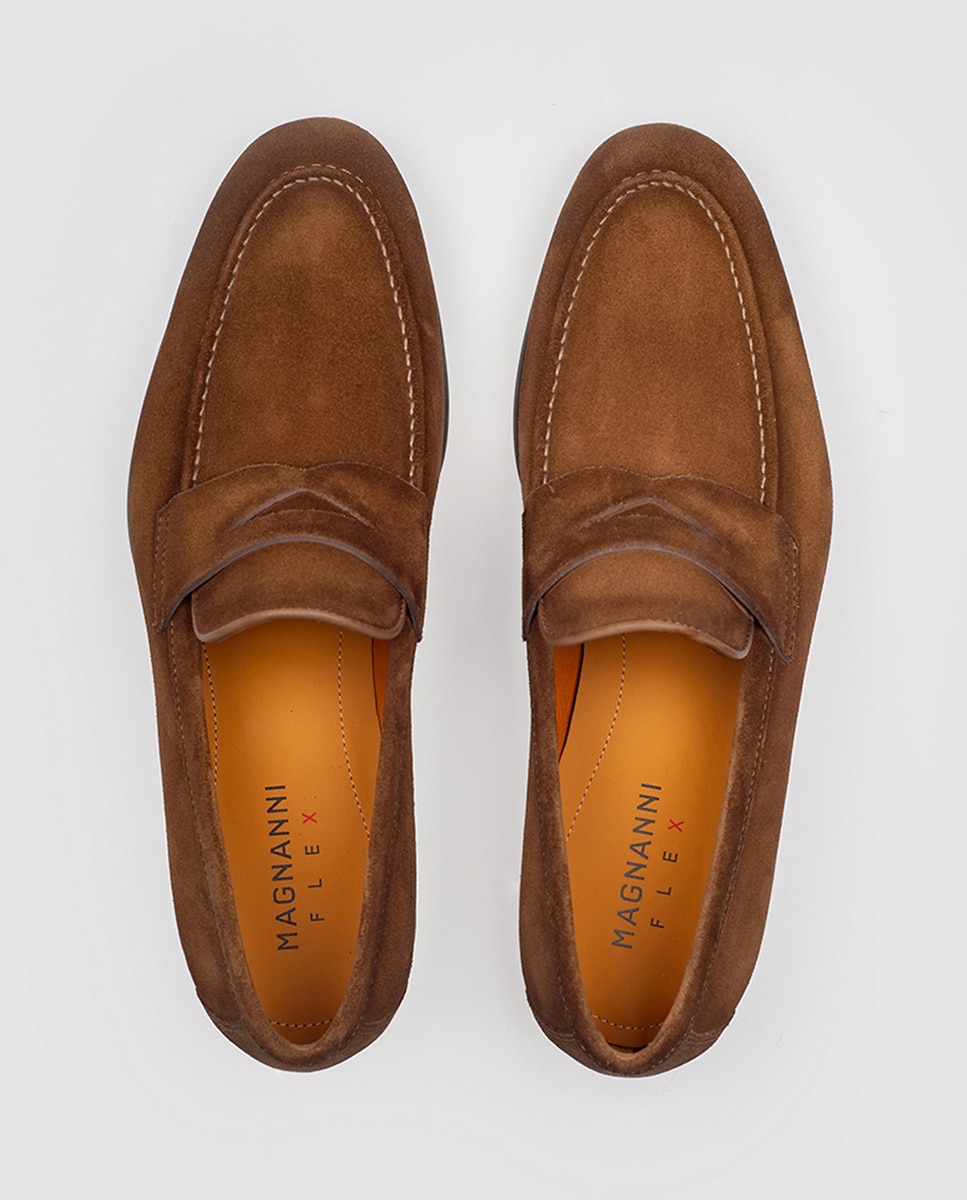 Mocassins de Camurça com Travessão Castanho-escuro-5