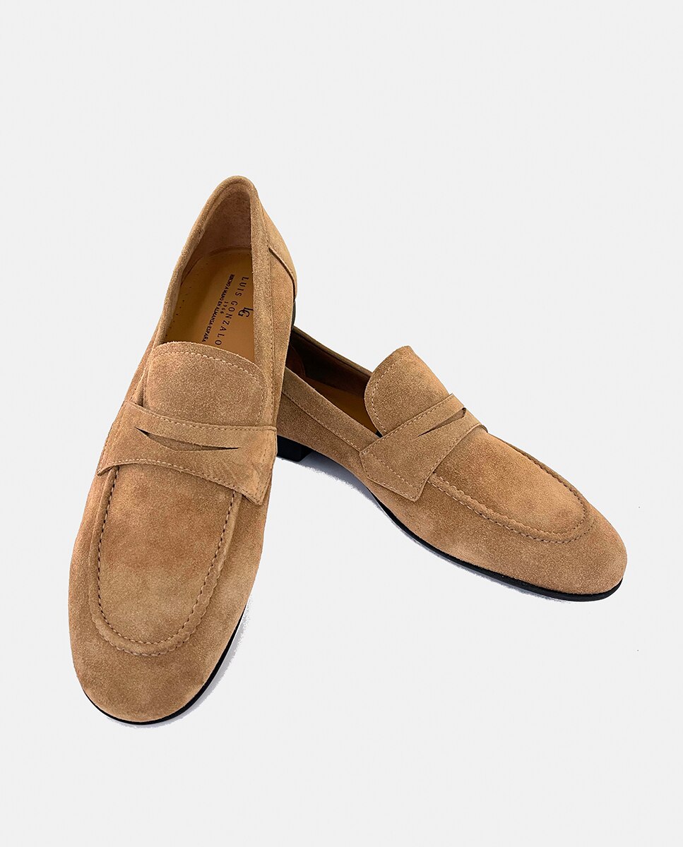 Mocassins em Pele com Travessão Castanho-3