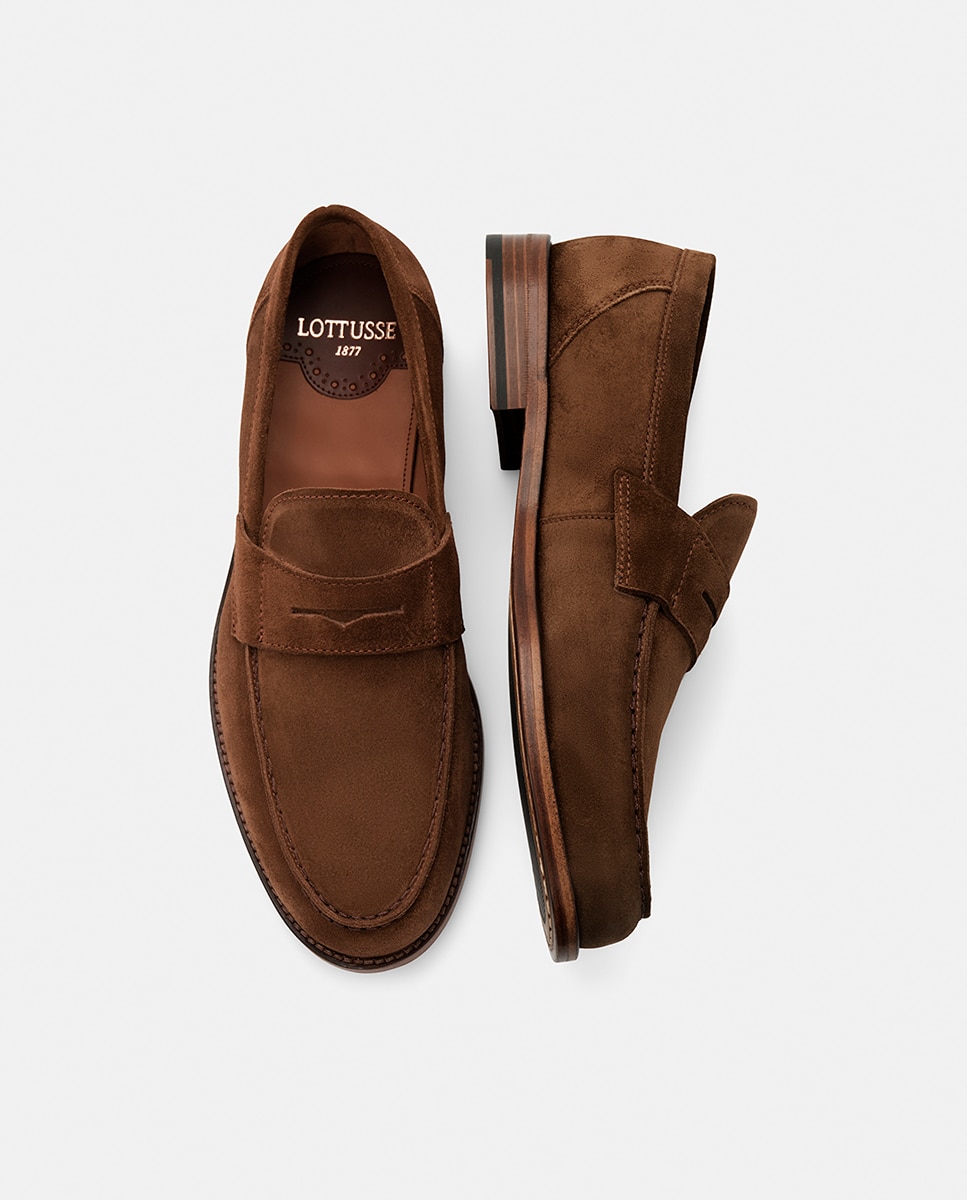 Mocasines de hombre ante banda - Lottusse - Marrón Marrón-6
