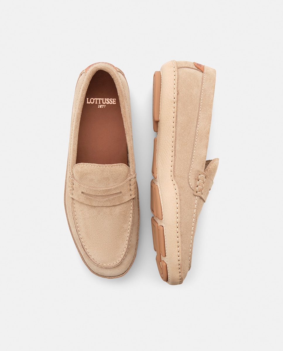 Mocassins de Camurça com Fita Castanho taupe-6