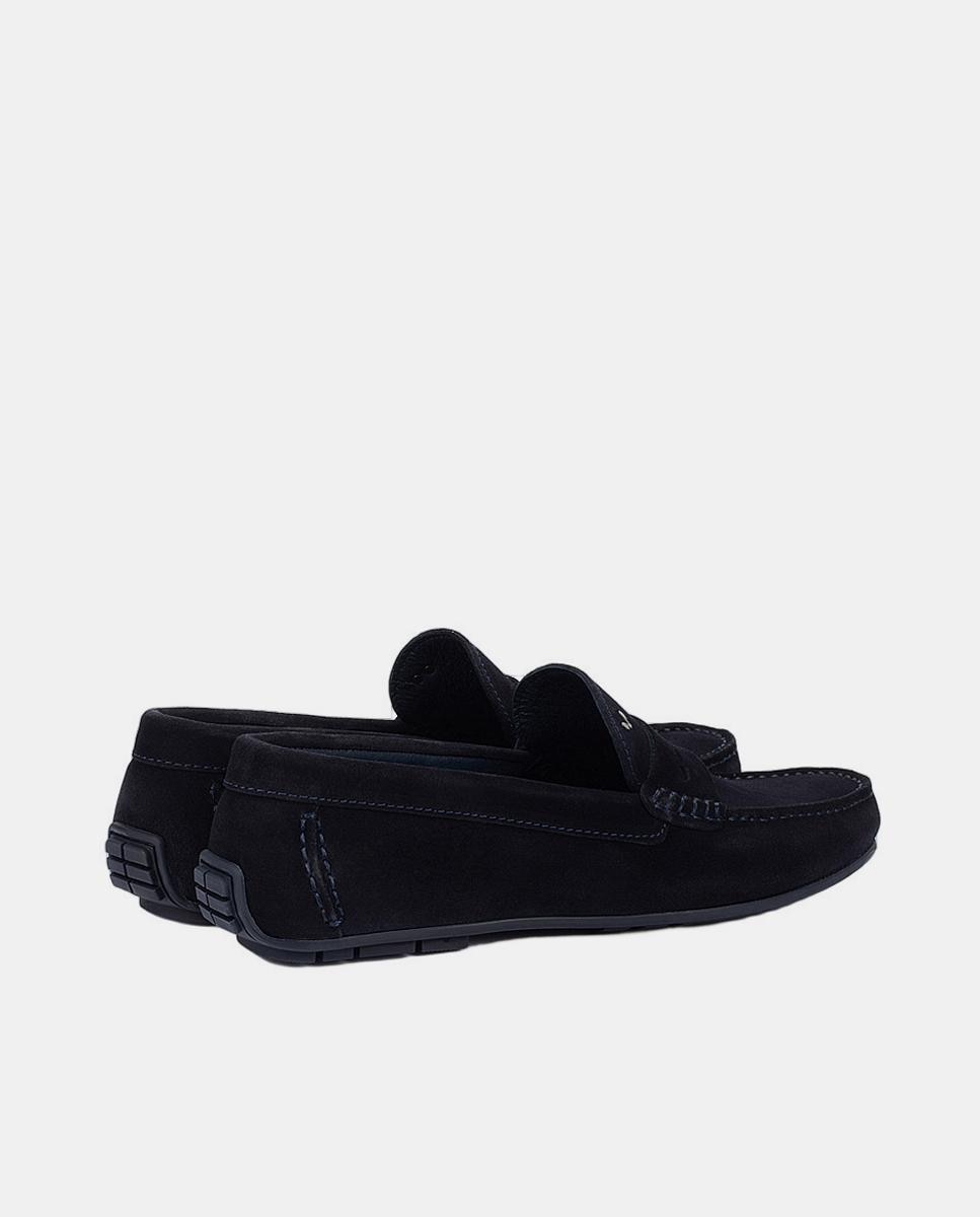 Mocassins de homem Martinelli em camurça azuis Azul-marinho-3