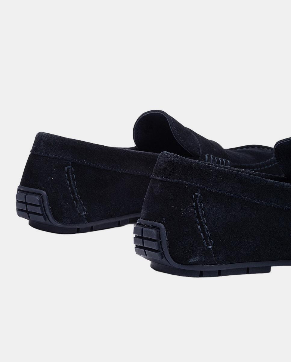 Mocassins de homem Martinelli em camurça azuis Azul-marinho-4