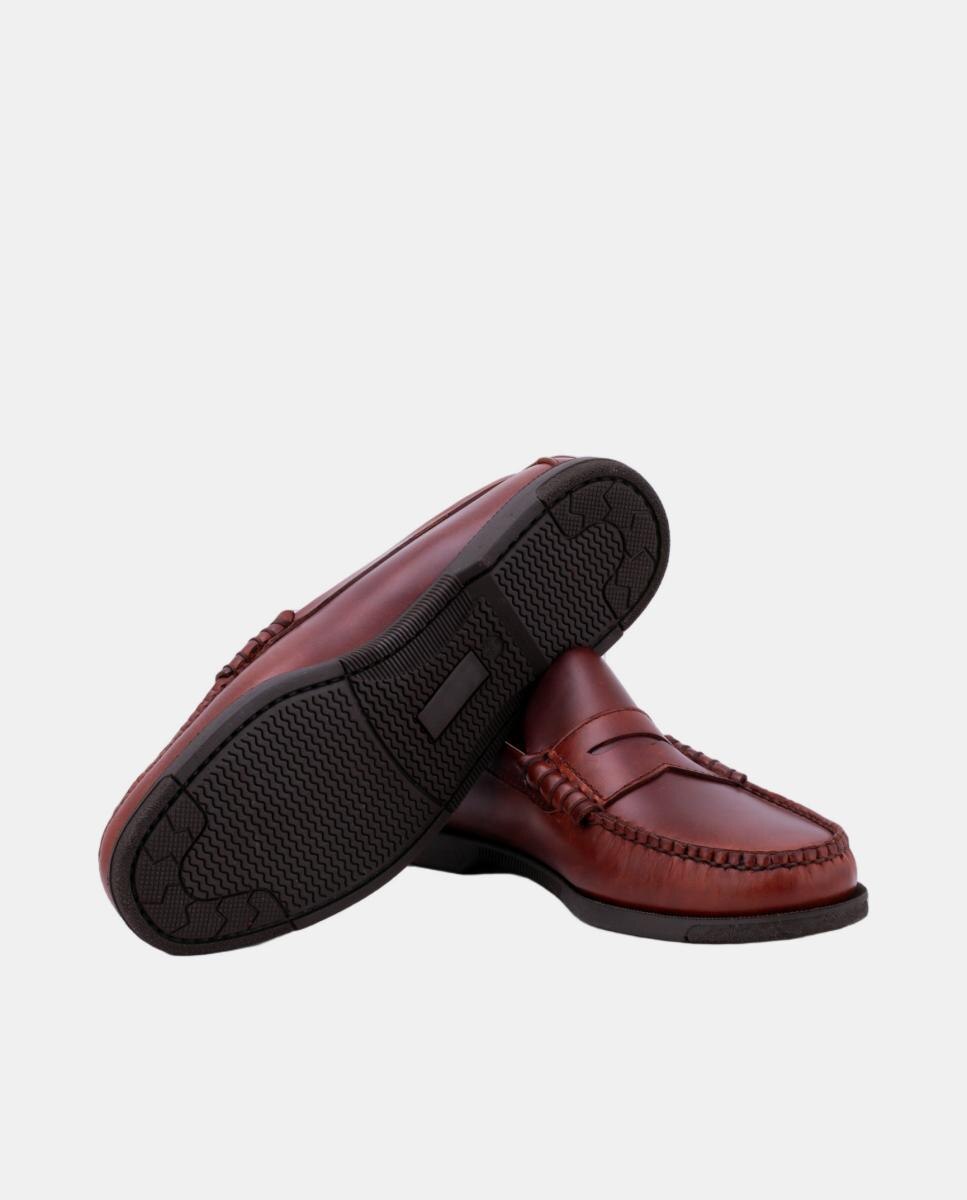 Mocassins de Travessão Ciclon Seahorse com Sola de Borracha Castanho-3