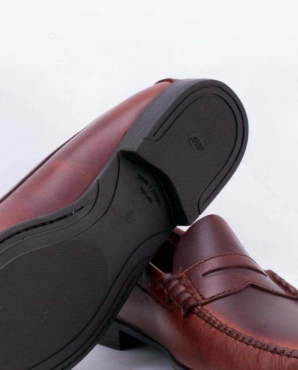 Mocassins com Travessão Ciclon e Sola de Borracha - Bordeaux Castanho-escuro-4