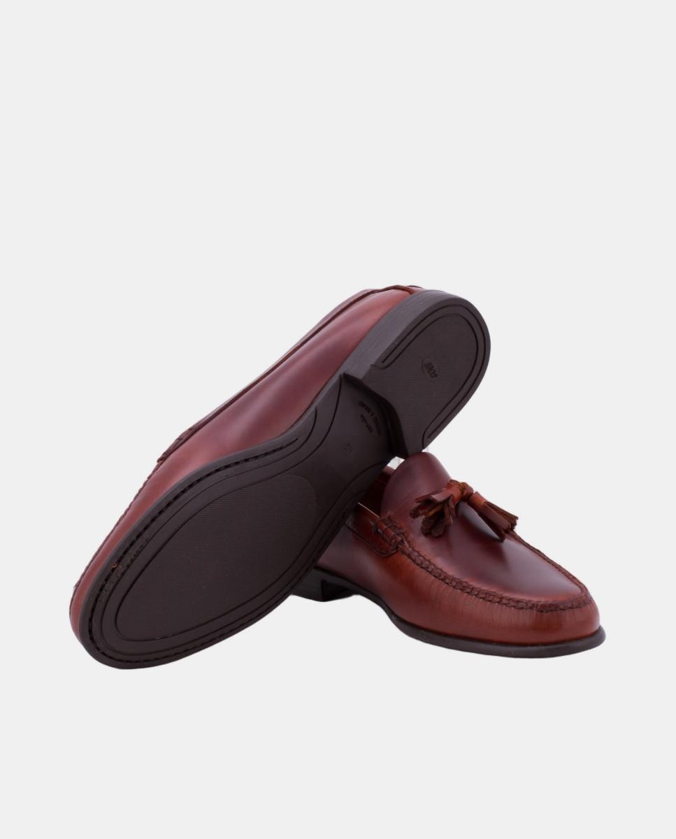 Zapato mocasin borlas ciclon seahorse piso goma Marrón oscuro 1901