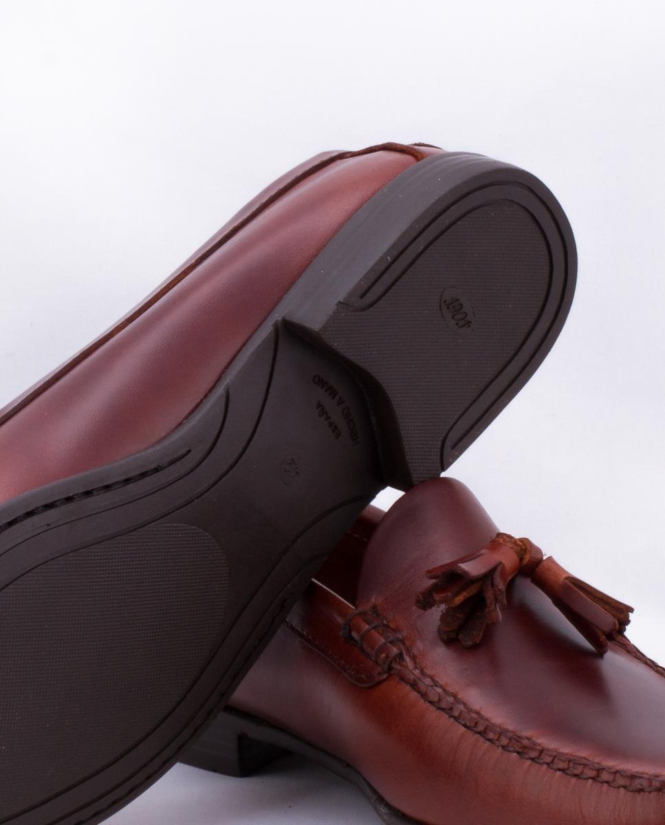 Zapato mocasin borlas ciclon seahorse piso goma Marrón oscuro 1901
