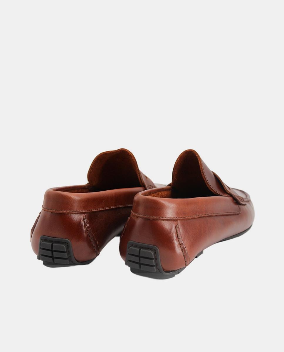 Mocassins com Travessão em Croute Couro-3