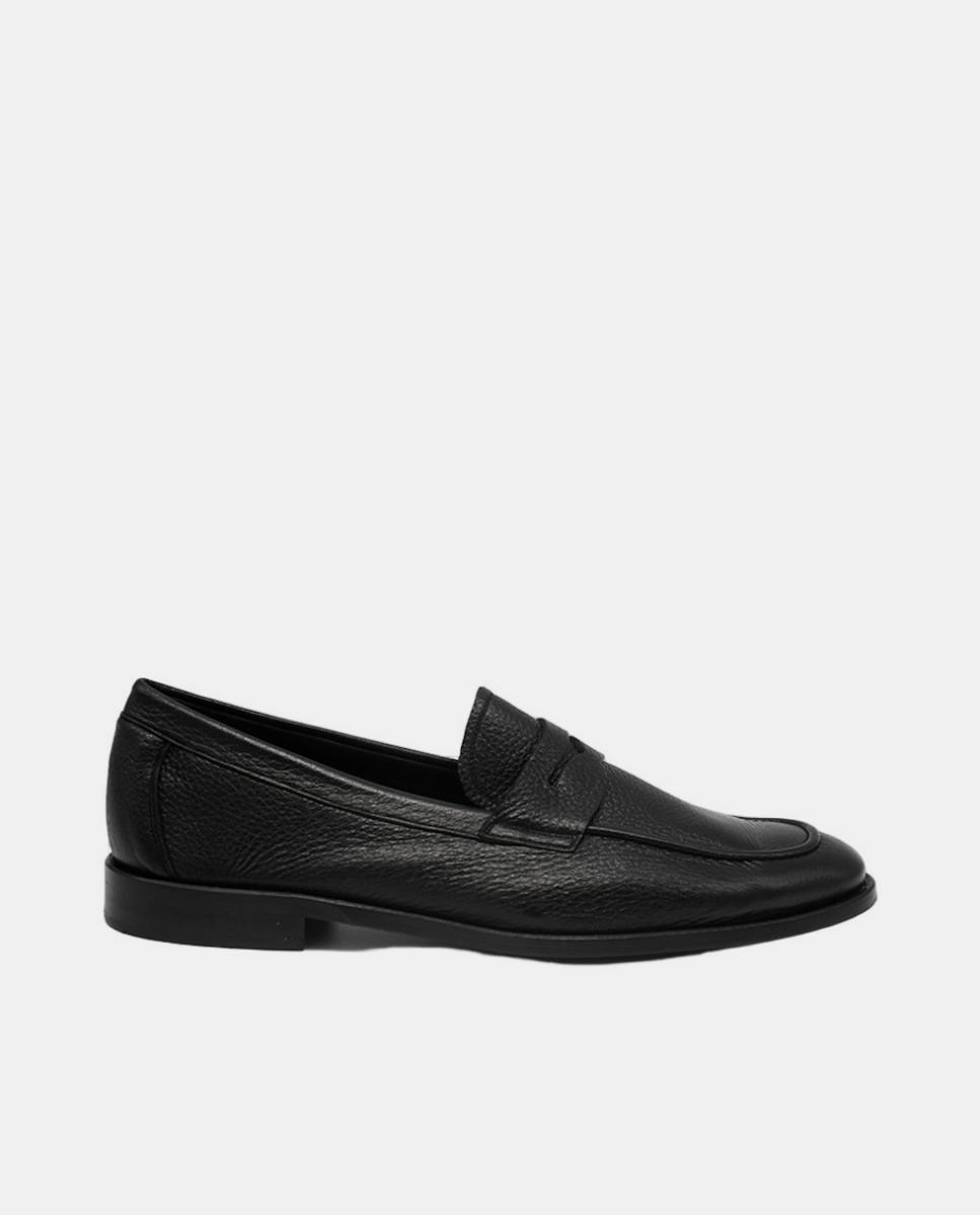 Castellano - Mocasines de hombre en piel de ciervo con piso de goma.