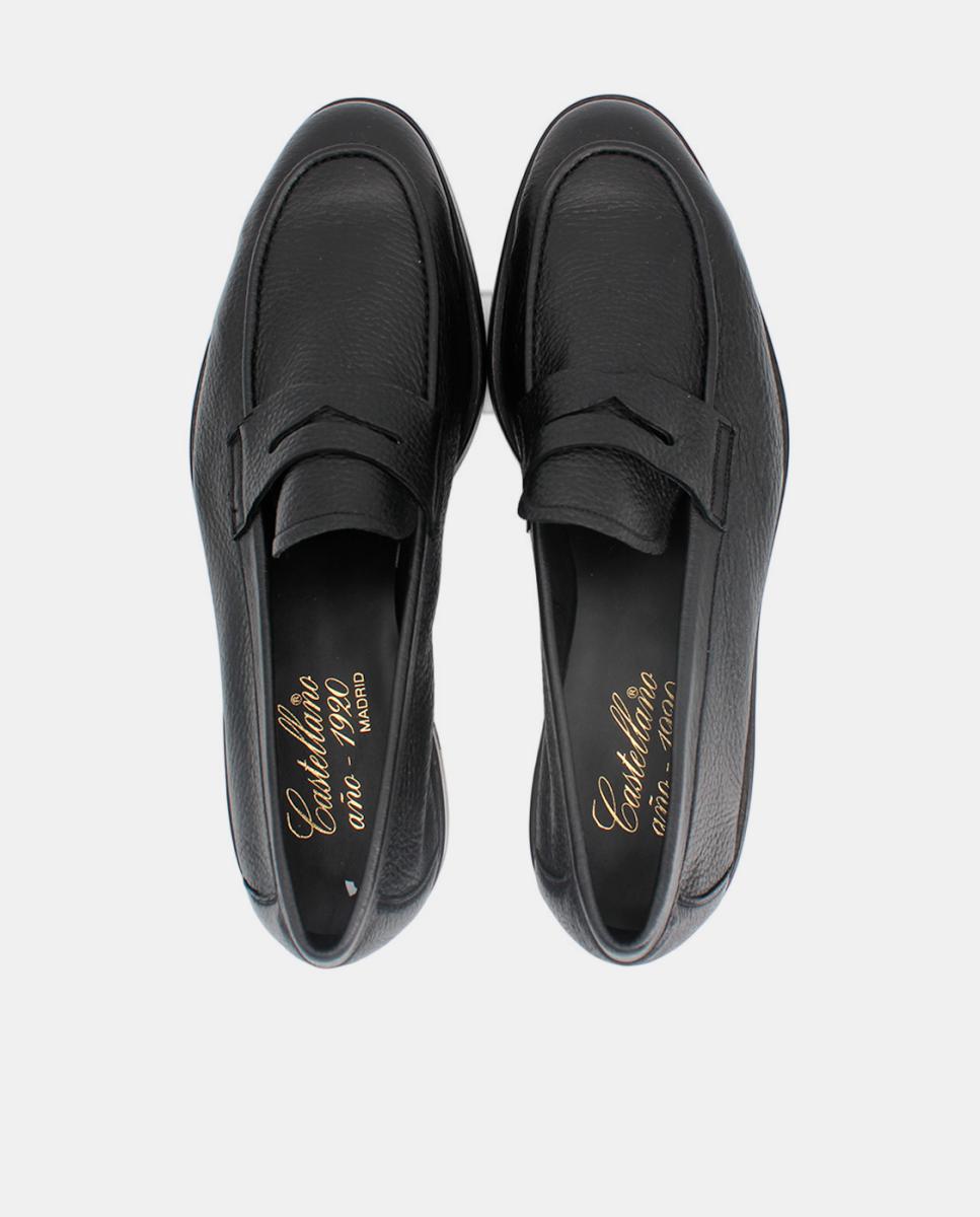 Mocassins em Pele de Cervo com Sola de Borracha Preto-4