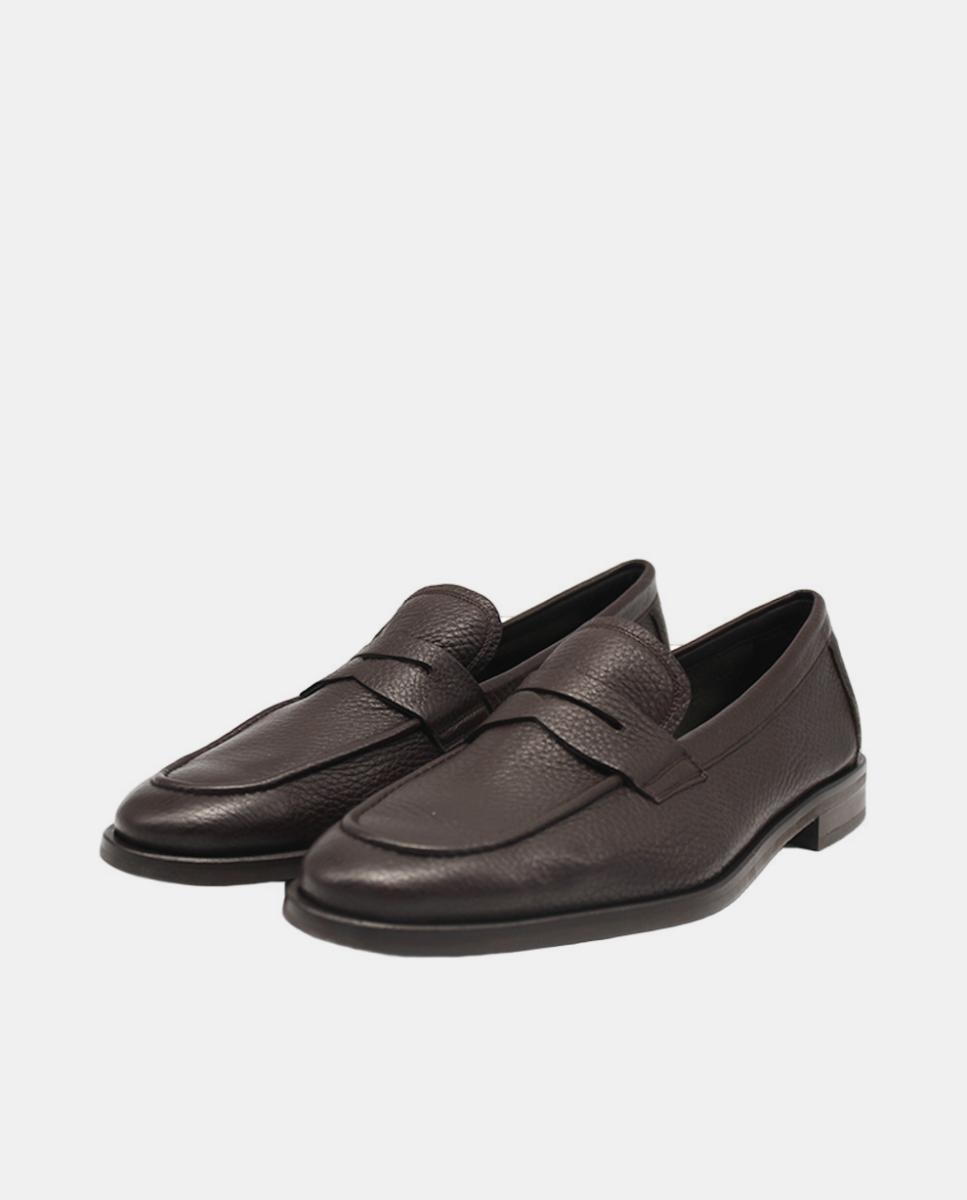 Mocassins em Pele de Cervo com Sola de Borracha Castanho-escuro-2
