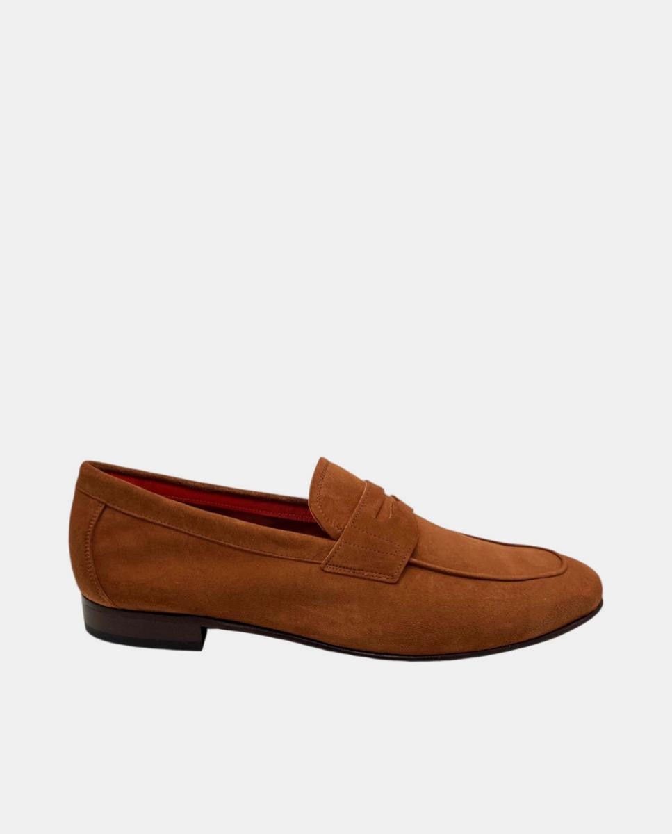 Mocassins com Travessão em Croute Castanho taupe-1