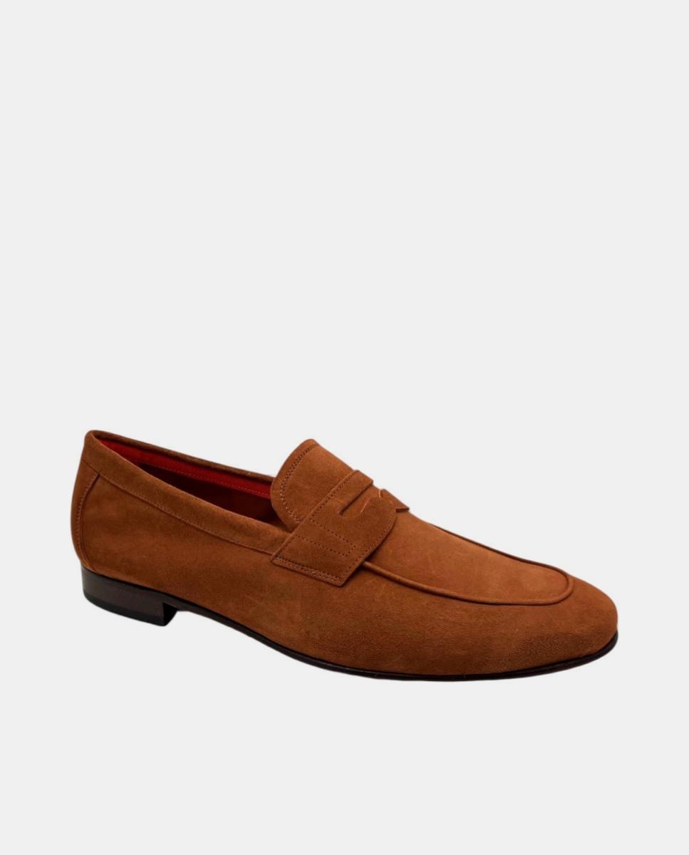 Mocassins com Travessão em Croute Castanho taupe-2