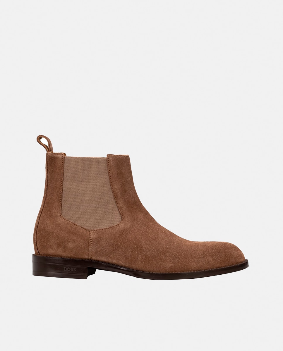 Botins Tipo Chelsea em Croute Castanho-claro-1