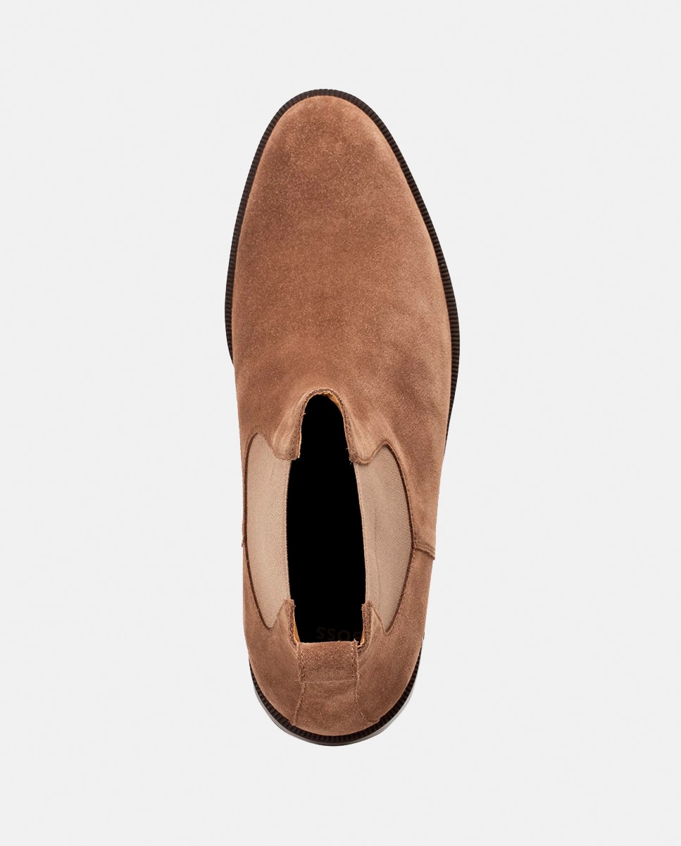 Botins Tipo Chelsea em Croute Castanho-claro-2