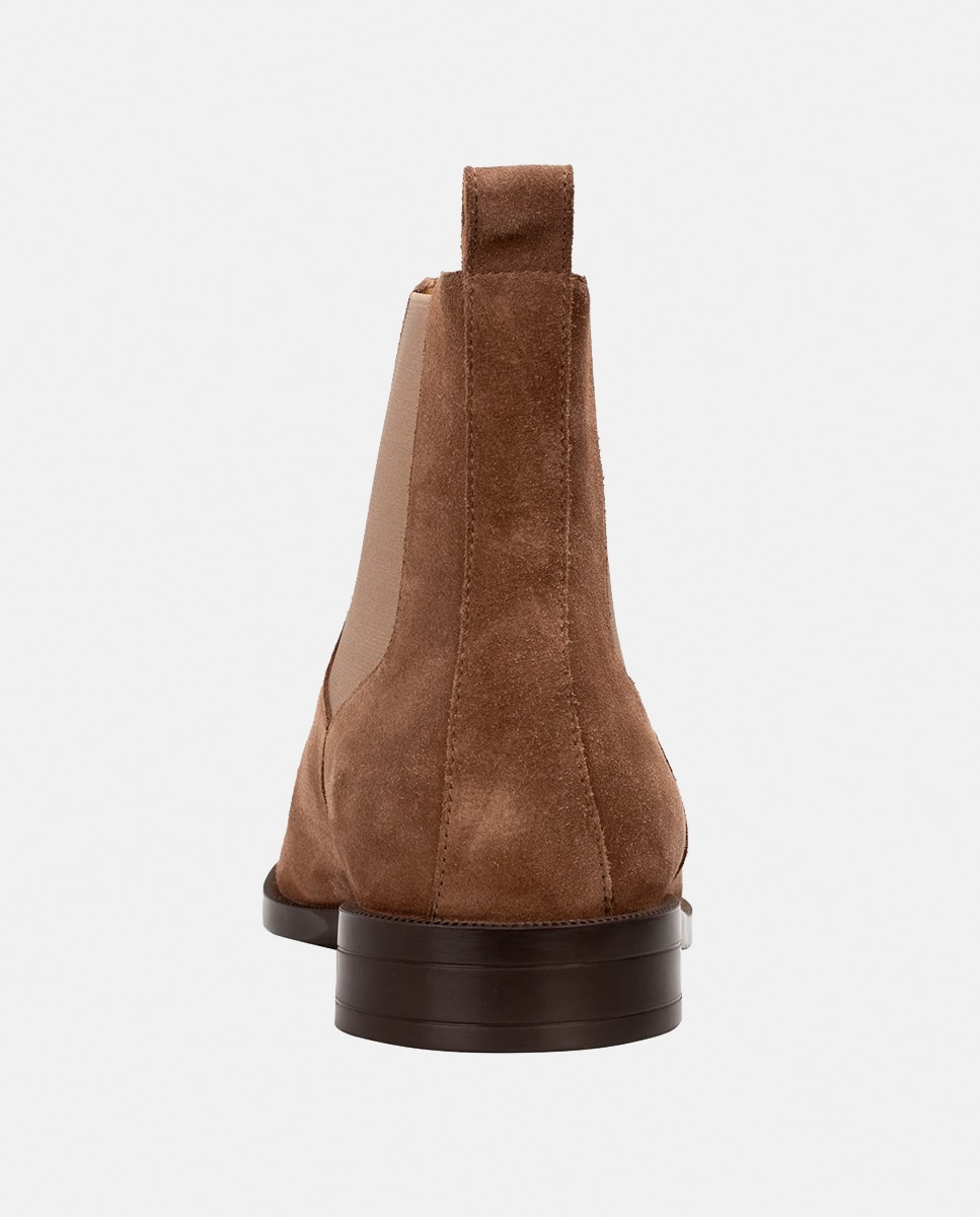 Botins Tipo Chelsea em Croute Castanho-claro-3