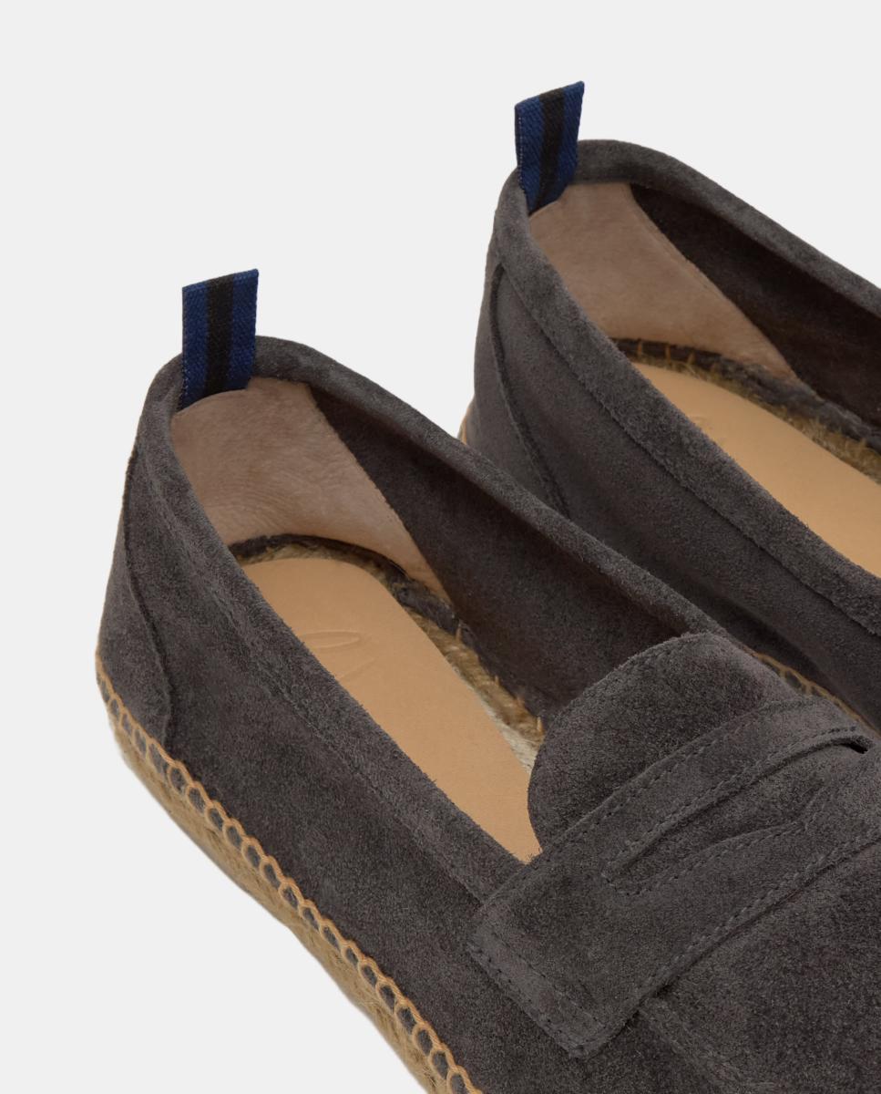 Alpargata de hombre en serraje - Castañer - Gris Gris-5