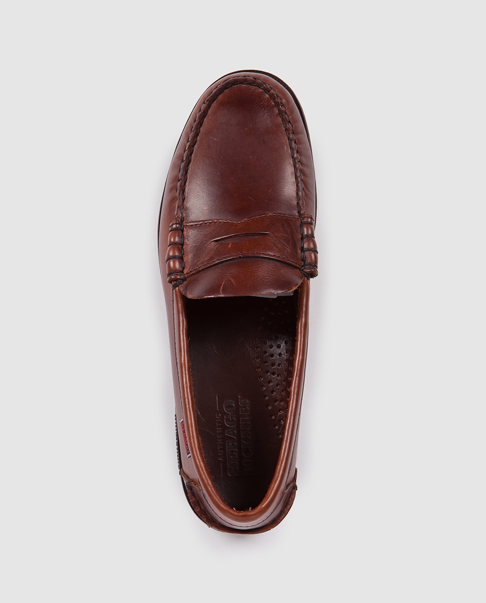 Mocassins Sebago em pele castanhos Castanho-4