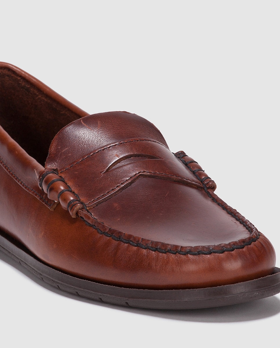Mocassins Sebago em pele castanhos Castanho-5