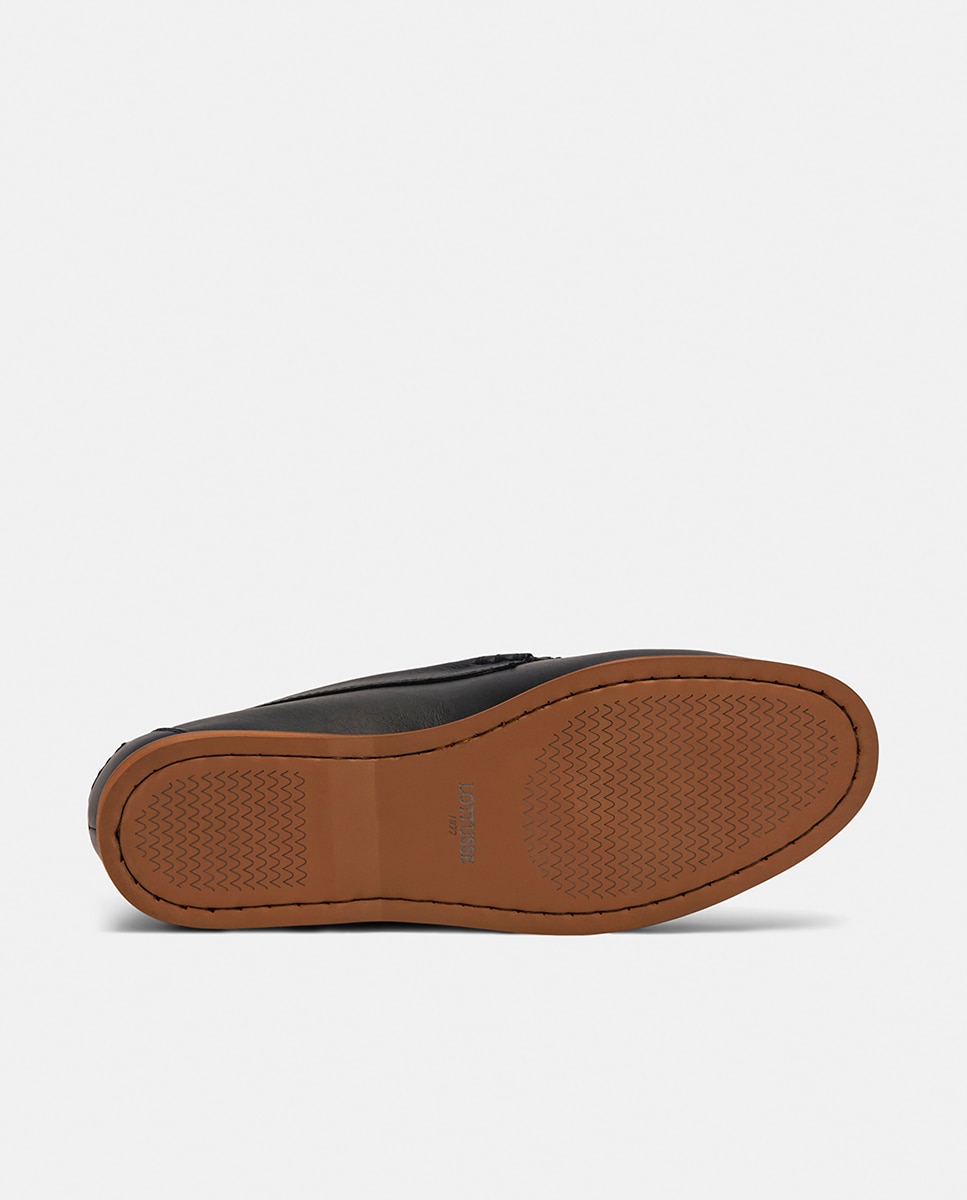 Mocassins Ocean Sailor com Travessão e em Pele Azul-marinho-5