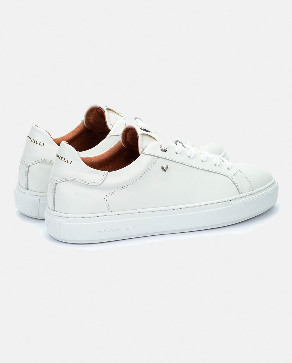 Sapatilhas em Pele Branco-3