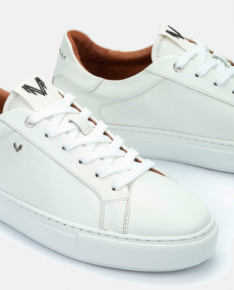 Sapatilhas em Pele Branco-4