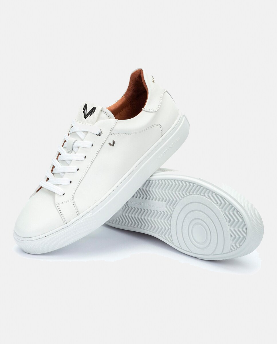 Sapatilhas em Pele Branco-5