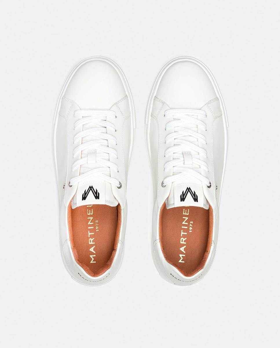 Sapatilhas em Pele Branco-6
