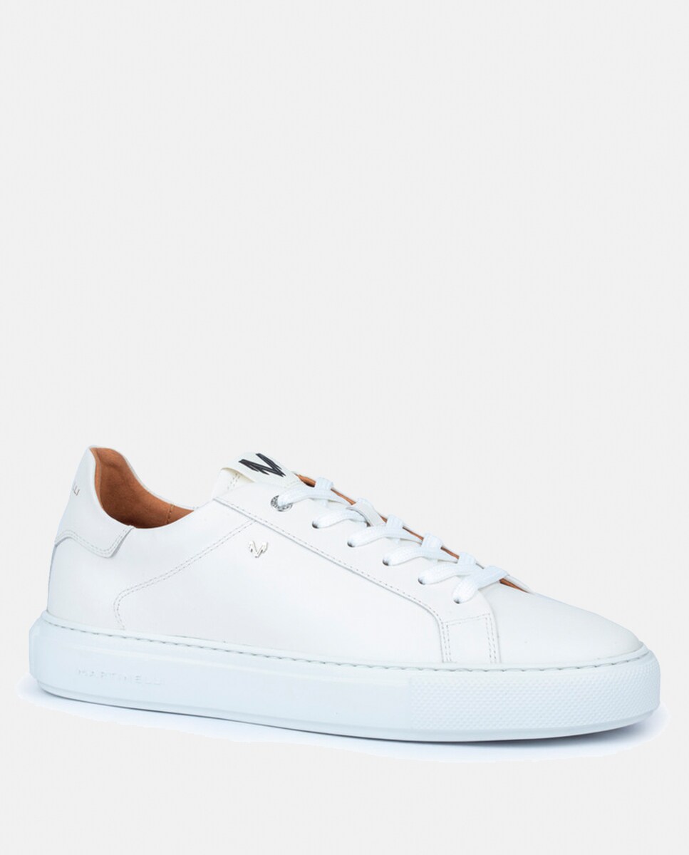 Sapatilhas em Pele Branco-7