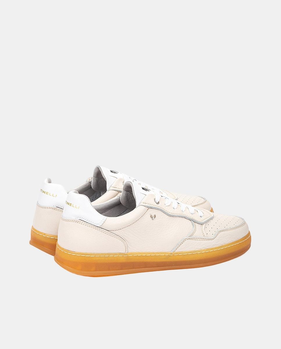 Sapatilhas em Pele - Branco Branco-marfim-2