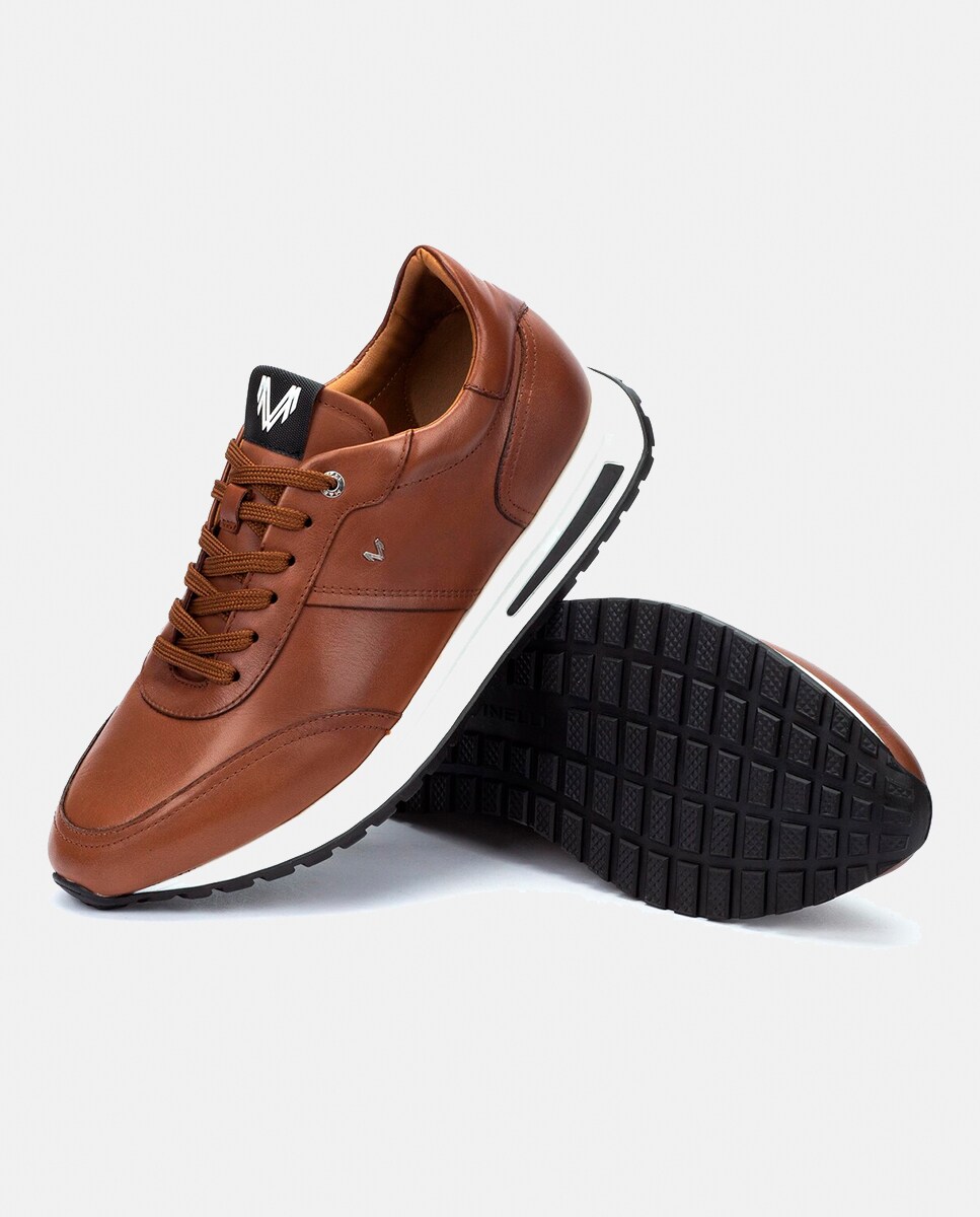 Sapatilhas em Pele Couro-5