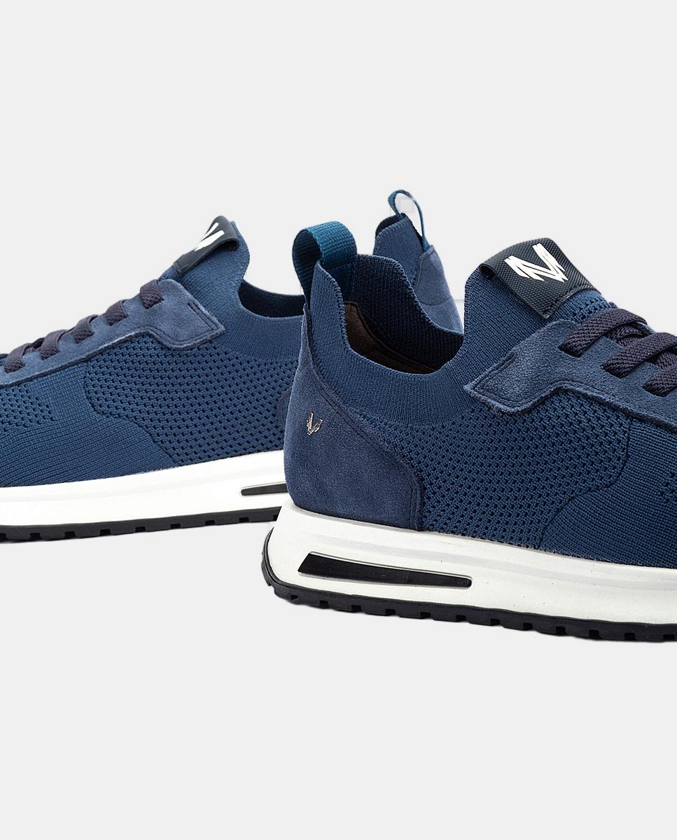 Sapatilhas em Pele - Azul Denim-4