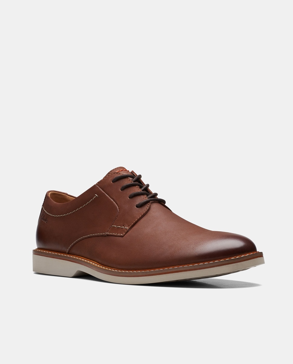 Sapatos Atticus LTLace em Couro com Sola de Borracha Castanho-2