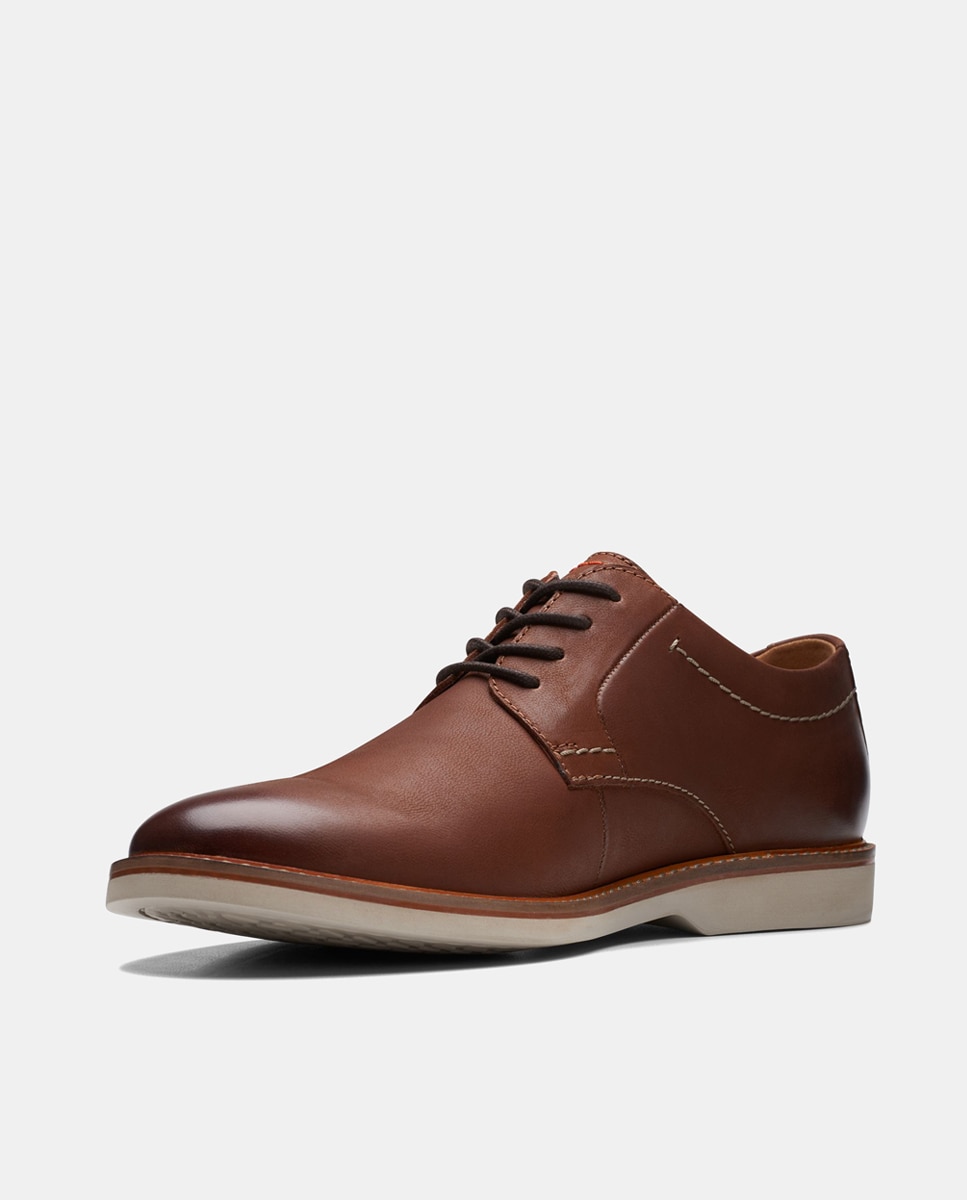 Sapatos Atticus LTLace em Couro com Sola de Borracha Castanho-4
