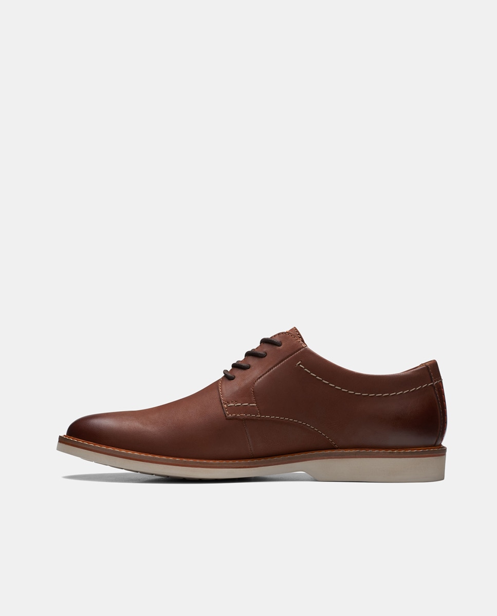 Sapatos Atticus LTLace em Couro com Sola de Borracha Castanho-5