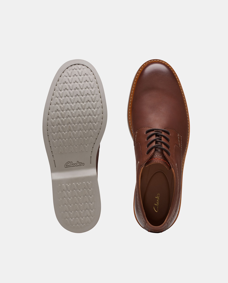 Sapatos Atticus LTLace em Couro com Sola de Borracha Castanho-7