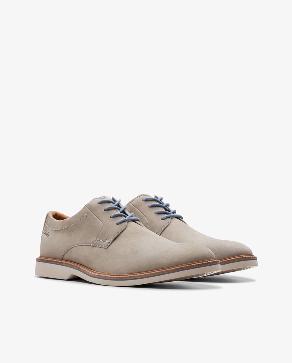Sapatos de Atacadores Atticus LT Lace em Nobuck Cinzento-3
